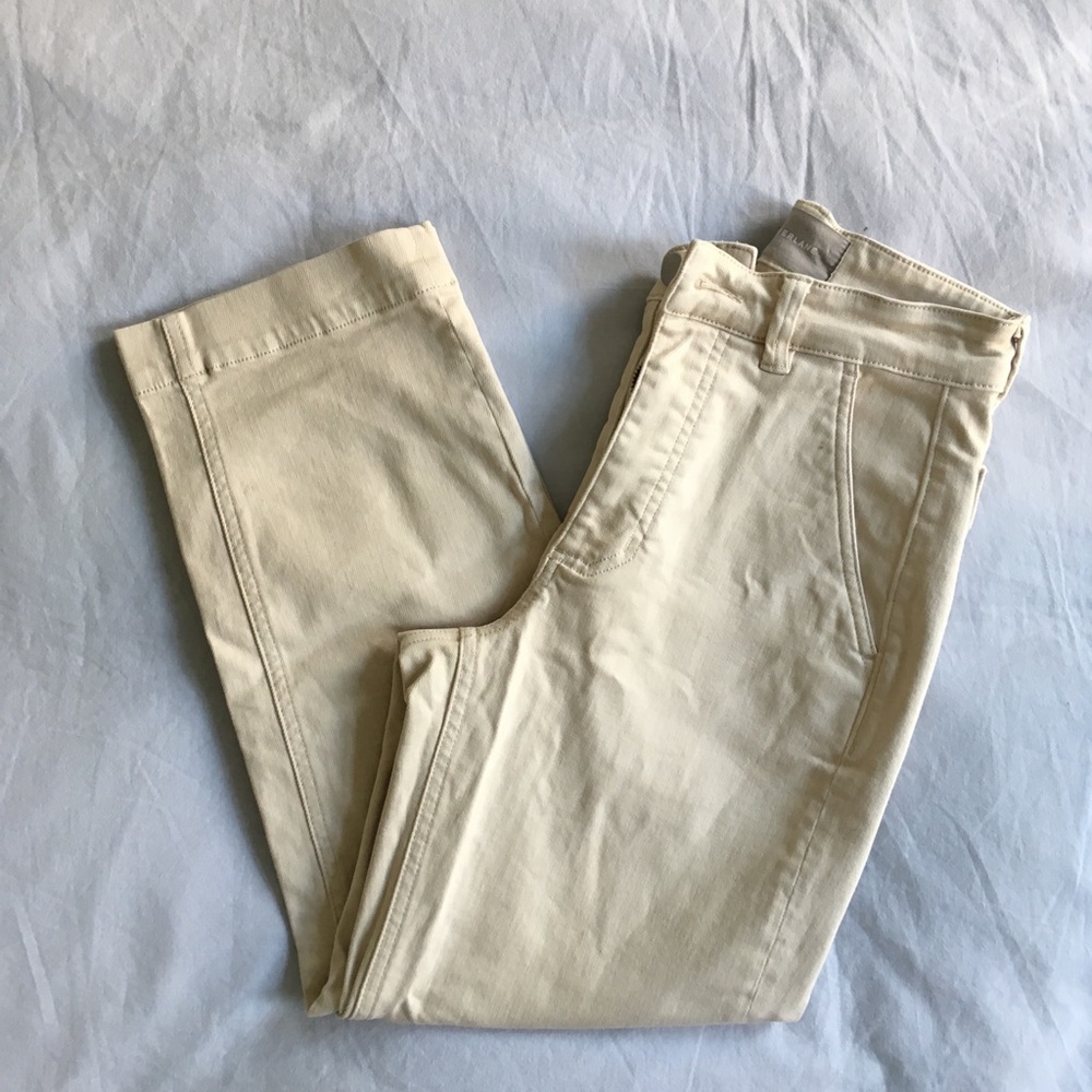 Everlane straight leg crop 00 short - color: stone